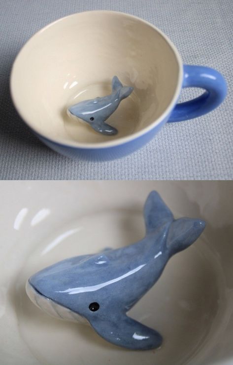 Fun Pinch Pot Ideas, Ocean Crafts Adults, Pinch Cups Ceramics, Clay Mugs Aesthetic, Ceramic Things To Make, Ceramic Trinkets, Whale Gifts, Tanah Liat, Clay Diy Projects