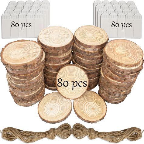 PRICES MAY VARY. [HIGH QUALITY]Our wood slices are made of pure natural pine wood with smooth surface and clear texture. Our wooden circles for crafts maintain the integrity of the structure, and the surface is blank, which can meet the requirements of making the surface of wooden craft circle, such as painting, writing, dyeing, wood burning , etc. [DIY SET]The blank surface of the wood circles for crafts allows you to draw, dye, write or mark wood burning. Our new combination of 80 pieces has 2 Brandy Snaps, Wood Slice Centerpieces, Large Wood Slices, Diy Crafts Christmas, Circle Crafts, Wooden Slices, Wood Disc, Wood Circles, Wood Slice Ornament