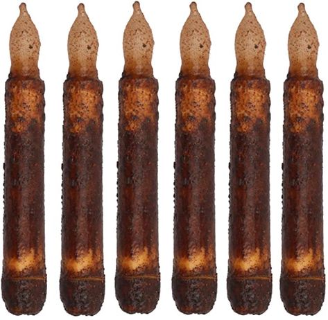 Amazon.com: Youngerbaby Real Wax Pillar Set of 6 Yellow Battery Operated Wax Dipped LED Taper Candles,Flickering Flameless Taper Candles for Wedding,Party,Birthday, Home Decor -Primitive Drip Candle Brown: Home & Kitchen Candles For Christmas, Flameless Taper Candles, Led Taper Candles, Hand Dipped Candles, Candle Light Vigil, Holiday Decor Halloween, Primitive Candles, Electronic Candles, Dripping Candles