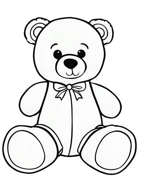 Teddy Bear Template Free Printable, Teddy Bear Printable, Teddy Bear Template, Printable Teddy Bear, Simple Mom Project, Cutest Bunnies, Teddy Bear Coloring Pages, Bear Template, Animal Templates