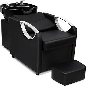 Hair Sink Beauty Spa Salon Bowl and Chair for Hair Washing,Backwash Reclining Bed Station With ABS Plastic Basin for Hair Stylist Barber Home Use(Black) Hair Wash Station, Shampoo Station, Hair Saloon, Washing Station, Shampoo Bowl, Shampoo Chair, Spa Home, Shampoo Bowls, Hair Washing