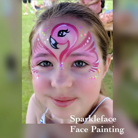 Elizabeth on Instagram: “Love painting a flamingo! ☀️. #flamingofacepaint #flamingo #facepaint #facepainter #Lionsfunfest #Lionsfunfest2019 #Fleetlions…” Flamingo Face Paint Easy, Flamingo Face Painting, Flamingo Face Paint, Flamingo Makeup, Face Painting Ideas For Kids, Kids Face Painting, Girl Face Painting, Painting Ideas For Kids, Paint Face