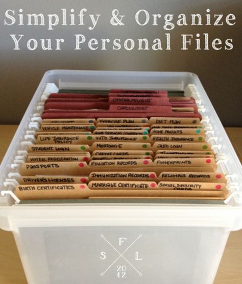 Simplify and Organize Your Personal Reference Files // SimplyFabulousLiving.com File Organization Ideas, Koti Diy, Organizing Paperwork, Paper Clutter, Organisation Hacks, Household Organization, File Organization, Home Organisation, Personal Organizer