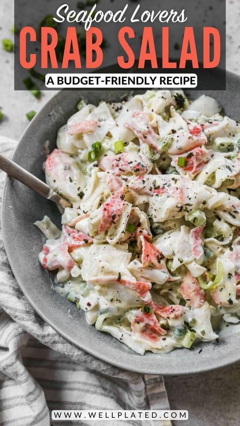 Surimi Salad, Salad With Crab Meat, Imitated Crab Salad Recipes Easy, Imitatation Crab Salad Recipe, Lump Crab Meat Salad, Immitation Crab Salad, Crab Meat Salad Recipe, Crab Bites, Crabsalad Crab Meat