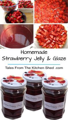 Homemade Strawberry Jelly & Glaze - a seedless strawberry jam. Perfect for topping summer desserts - strawberry tart, pavlova, cheesecakes & ice cream! Strawberry Tart, Strawberry Jelly Recipe Canning, Homemade Strawberry Jelly, Seedless Strawberry, Strawberry Jelly Recipes, Jelly Strawberry, Kitchen Shed, Strawberry Preserve, Almond Jelly