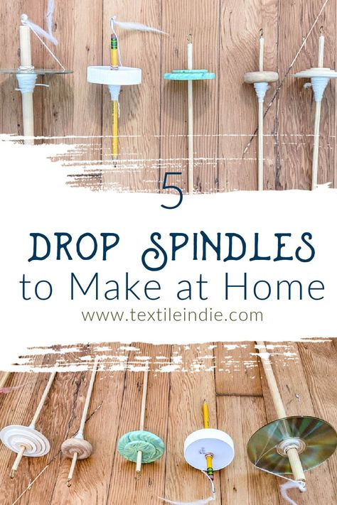 5 Drop spindle tutorials to make yourself. How To Make A Drop Spindle, Diy Drop Spindle How To Make, Drop Spindle Diy, Diy Drop Spindle, Drop Spindle Spinning, Spinning Yarn Drop Spindle, Spinning Yarn Fiber, Wool Spinning, Flax Weaving