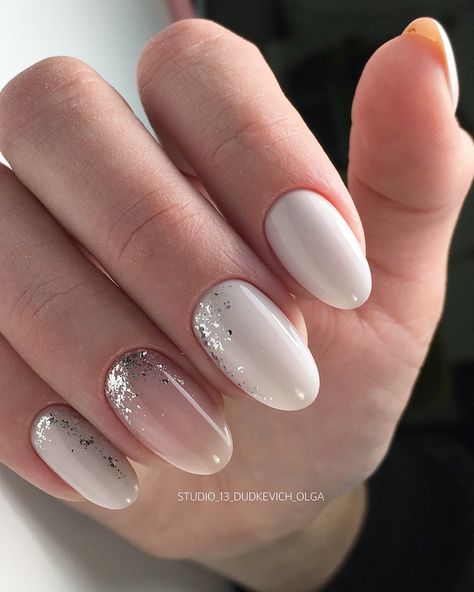 Silver Wedding Nails: 21 Ideas For The Perfect Bridal Look   FAQs Silver Wedding Nails, Silver French Manicure, Wedding Nail Ideas, Stiletto Shaped Nails, Prom Nails Silver, Silver Nail Designs, Silver Glitter Nails, White And Silver Nails, Gel Acrylic Nails