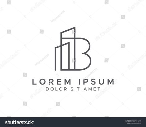 Logo Building, Factory Logo, B Letter Logo, Architect Logo, Property Logo, Building Logo, B Line, Company Logo Design, Letter Logo Design