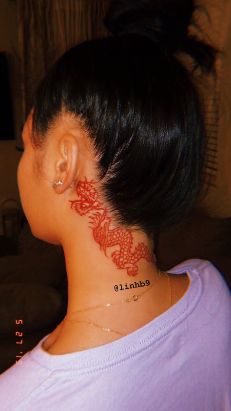 -`pinterest: mayaxxgarcia´- Red Dragon Tattoo, Red Tattoo, Dragon Tattoo For Women, Neck Tattoos Women, Snakebites, Inspiration Tattoos, Red Ink Tattoos, Hand Tattoos For Women, Dope Tattoos For Women