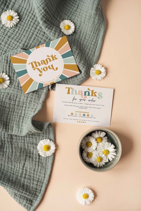 Store Card Design, Small Business Cards Ideas Handmade, Thank You For Buying Cards, Insert Cards Packaging, Thank You Card Purchase, Etsy Shop Packaging Ideas, Small Business Packaging Ideas Thank You Cards, Etsy Thank You Cards, Small Business Product Photography