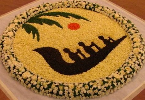 30+ Best Onam Pookalam Rangoli Designs for Home & Competition 2019 Onam Carpet Design, Onam Poo Kolam Designs, Onam Craft Ideas, Onam Celebration Decoration, Onam Decoration Ideas For College, Pookkalam Designs Onam, Onam Ideas, Onam Decor, Simple Pookalam