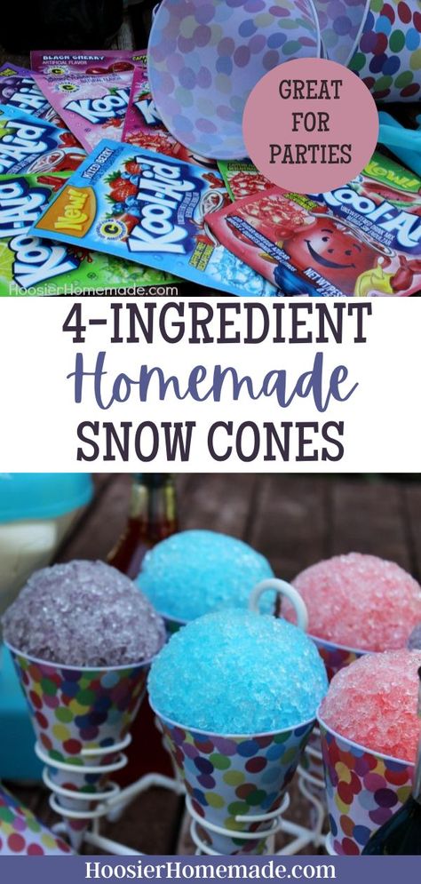 How To Make Homemade Icees, Koolaid Snow Cone Syrup Recipe, Kool Aid Snow Cone Syrup Recipe, Kool Aid Snow Cone Syrup, Healthy Snow Cones, Snocone Syrup Recipes, How To Make Snow Cones, Snow Cones Ideas, Homemade Snowcone Syrup