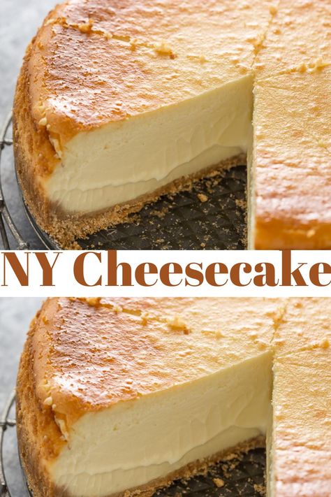 Everyone says this is the best cheesecake recipe ever! If you want to make New York cheesecake that's extra creamy, this easy dessert recipe is for you. A great Easter dessert or Mother's day dessert. Cooked Cheesecake Recipes, Best Ny Cheesecake Recipe, Best Ever Cheesecake, Easy New York Cheesecake, New York Cheesecake Recipes Best, Baked Cheesecake Recipes Easy, New York Cheesecake Recipes Easy, Easter Cheesecake Recipes, Cheese Cakes Recipes Easy