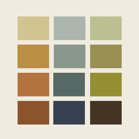 Mid Century Mod Color Palette, 1960s Paint Colors, 70s Interior Color Palette, Mcm Colour Palette, Muted 70s Color Palette, Modern 70s Color Palette, 1970 Color Palette, Mid Century Modern Bedroom Paint Colors, Mid Century Modern Interior Design Color Palettes