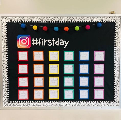 School Wide Bulletin Boards, Instagram Bulletin Board, September Bulletin Boards, Hallway Bulletin Boards, Welcome Bulletin Boards, Elementary Bulletin Boards, Kindergarten Bulletin Boards, Class Bulletin Boards, Interactive Bulletin Boards