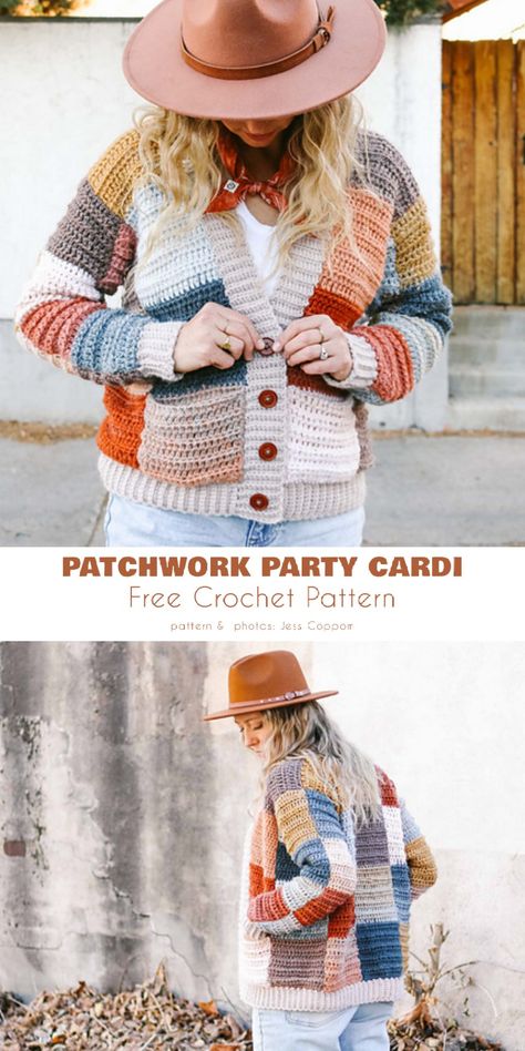 Crochet Patchwork Cardigan Pattern, Scrap Crochet Cardigan, Crochet Scrap Yarn Sweater Pattern Free, Scrap Crochet Sweater, Patchwork Cardigan Crochet Pattern, Patch Work Cardigan Crochet Pattern, Patch Work Cardigan Crochet, Patchwork Crochet Sweater, Crochet Patchwork Sweater