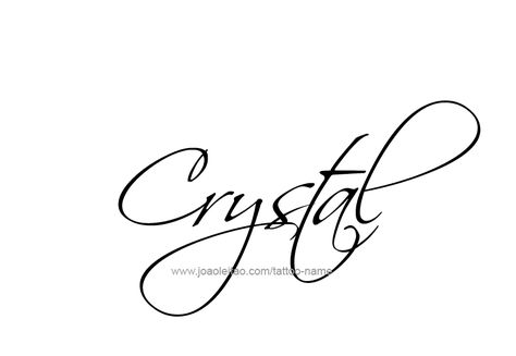 Crystal Name Tattoo, Flirty Quotes For Her, Name In Cursive, Tattoo Design Name, H Tattoo, Crystal Tattoo, Crystal Names, Tattoo Name, Calligraphy Name