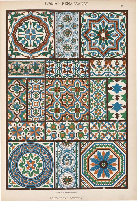 Historic Styles of Ornament Italian Pattern, Tile Designs, Egyptian Art, Niche Design, Antique Prints, History Design, Arabesque, Islamic Art, Pattern Art