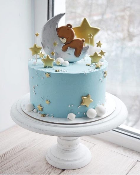 Torturi Baby Shower, Fondant Baby, Moon Baby Shower, Baby Boy Cakes, Baby Planning, Baby Birthday Cakes, Christening Cake, Shower Cupcakes, Baby Cakes