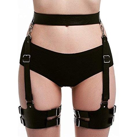 Garter Harness, Leather Garter Belt, Thigh Harness, Leather Garter, Leg Harness, Leg Garter, Mode Hippie, Womens Leather Belt, Body Harness