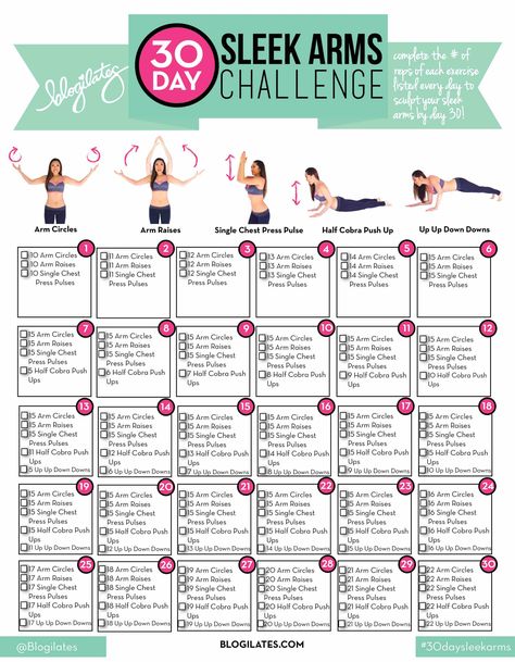 30 Day Sleek Arms Challenge Doing this arm challenge at the moment. I can feel it working!! I love Blogilates! Arms Challenge, 30 Day Arm Challenge, Arm Workout Challenge, 30 Day Arm, Arm Challenge, Month Challenge, Workout Body, Baby Workout, Month Workout