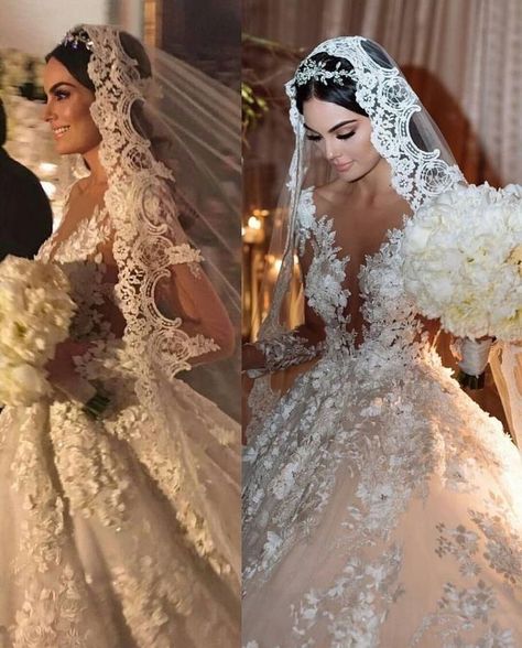 Mexican Wedding Dress Veils, Latina Inspired Wedding Dress, Big Mexican Wedding Dress, Veil With Applique, Wedding Mexican Dress, Wedding Veils Mantilla, Extravagant Wedding Veils, Mexican Wedding Hair, Elegant Mexican Wedding Dress