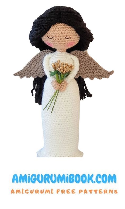 Angel Amigurumi Doll Free Pattern – Amigurumibook.com Amigurumi Angel Pattern, Crochet Angel Doll Free Pattern, Angel Amigurumi Free Pattern, Crochet Christmas Angel Free Pattern, Crocheted Angels Free Pattern, Amigurumi Christmas Free Pattern, Free Crochet Angel Patterns, Crochet Angels Free Pattern, Amigurumi Doll Free Pattern