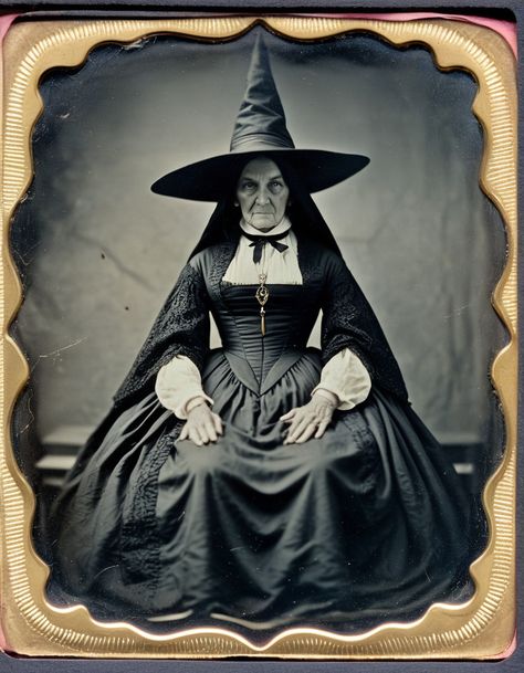 The Daguerreotype Witch Photo of Salem, Massachusetts is a haunting image that captures the essence of the infamous Salem Witch Trials of 1692. Taken ... -  #Daguerreotype #Photo #Salem #Witch Famous Witch Characters, Salem Witch Trials Aesthetic, Salem Core, Vintage Witch Photos, Witches Coven, Victorian Witch, Salem Witches, Witch Photos, Witch Drawing