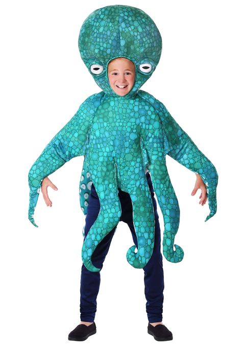 PRICES MAY VARY. Zipper closure Size: Medium COSTUME INCLUDES: This amazing Octopus Costume for kids comes with a blue hooded tunic. The tunic has an opening for the face, eyes on the oversized hood, and dangling tentacles to make it a picture-perfect Octopus outfit! FROM FUN COSTUMES: We love costumes, and we love to make them! That's why we offer Halloween costumes in a huge variety of themes including outfits for critters and creatures of every stripe. And when your child wants a unique costu Patchwork, Ocean Halloween Costumes, Squid Costume, Octopus Costume, Blue Scales, Costume Carnaval, Fun Costumes, Halloween Bodysuit, Shark Costumes