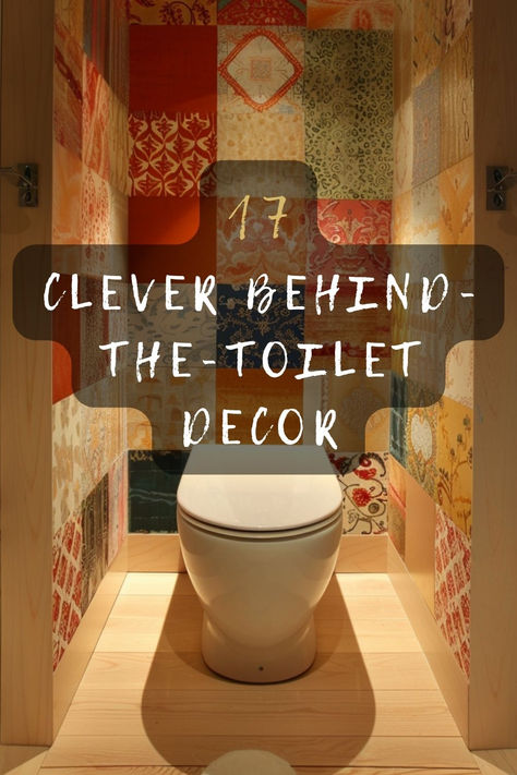 Looking to spruce up that often-overlooked spot behind the toilet? Check out these 17 clever ideas that will transform your bathroom into a stylish and functional space. Click to see all the amazing ways you can decorate and organize! 🛁✨ #BathroomDecor #HomeInspiration #DIYDecor #SmallSpaceLiving #InteriorDesign Toilet Room Design Small, Tiny Toilet Room Wallpaper, Toilet Room No Window, Tiny Toilet Ideas Space Saving, Pictures Above Toilet Decorating Ideas, Small Toilet Room Wallpaper Accent Walls, What To Put On The Back Of The Toilet, Bold Small Toilet Ideas, Decorating Back Of Toilet