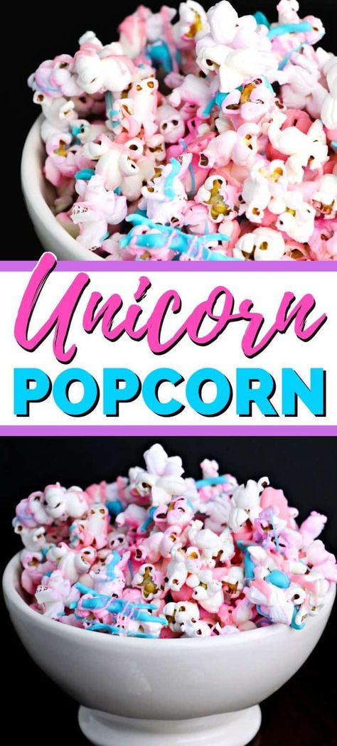 Unicorn popcorn is an easy and colorful unicorn recipe idea, perfect for Unicorn lovers or your unicorn party! #UnicornParty #Unicorn #UnicornRecipes #UnicornFood Unicorn Popcorn, Popcorn Ideas, Fun Popcorn, Unicorn Food, Popcorn Recipe, Candy Popcorn, Brownie Desserts, Unicorn Crafts, Popcorn Recipes