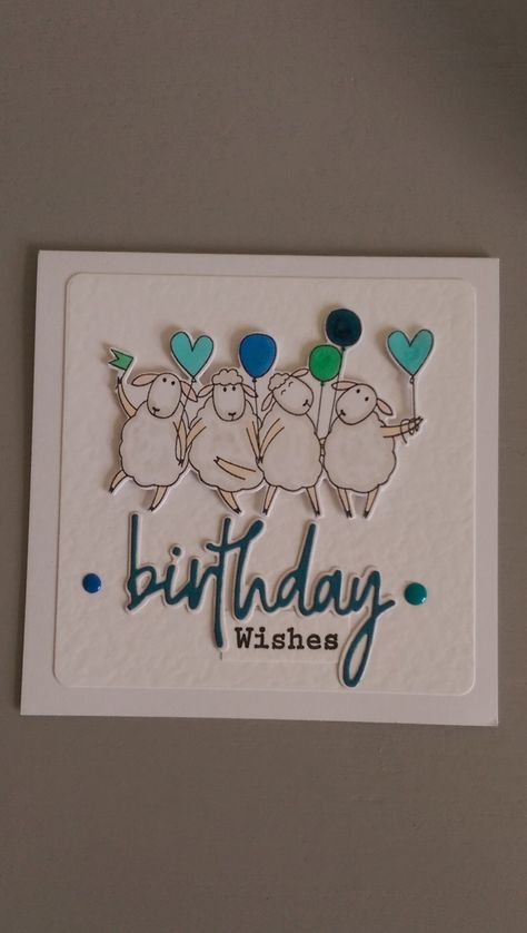 Sheep Birthday Cards, Happy Birthday Drawings, Sheep Drawing, Glossy Accents, Sheep Cards, Happy Birthday Cards Handmade, Cute Happy Birthday, 18th Birthday Cards, Sheep Art