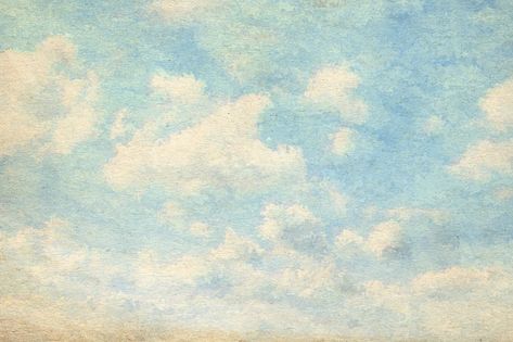 Vintage Sky Wallpaper, Vintage Sky Painting, Retro Sky Background, Watercolor Clouds Background, Vintage Paper Landscape, Vintage Cloud Illustration, Cloud Background Landscape, Vintage Background Landscape, Watercolor Sky Background