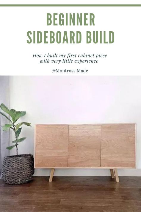 How To Build A Credenza, Diy Sideboard Buffet Plans, Sideboard Cabinet Diy, Diy Bookshelf Cabinet, Diy Mid Century Modern Sideboard, Diy Wood Sideboard, Diy Modern Sideboard, Diy Modern Furniture Projects, How To Build A Sideboard