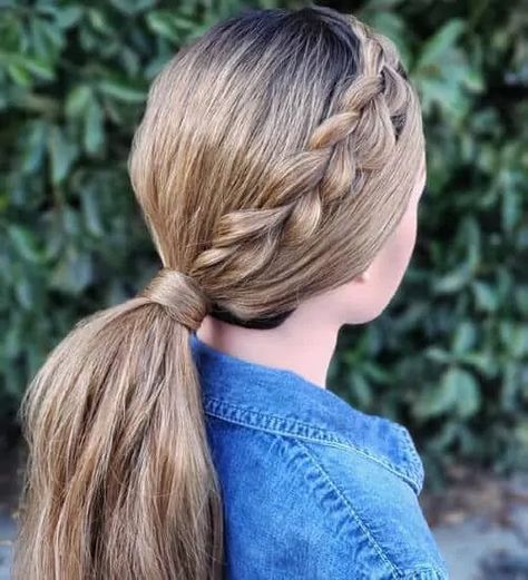 Cheer Low Pony Hairstyles, Low Sleek Braided Ponytail, Dance Team Hair, Low Ponytail Hairstyle, Cheer Ponytail, Low Pony Hairstyles, Dance Competition Hair, Sleek Braided Ponytail, Low Ponytail Hairstyles