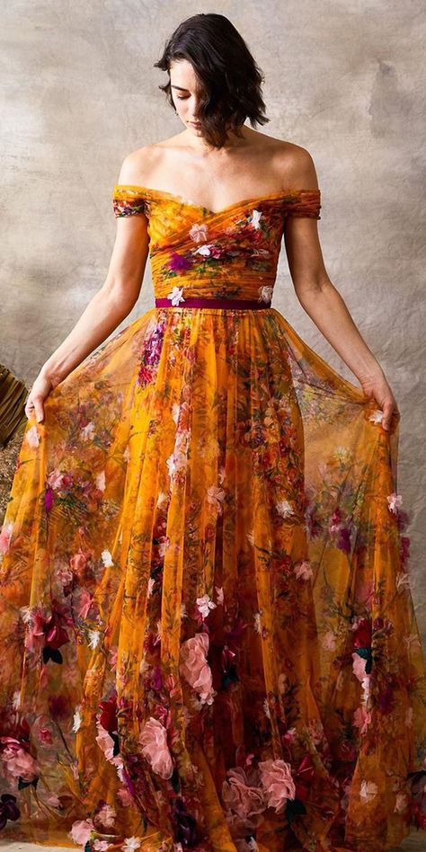 Wedding Dresses Colored, Floral Wedding Dresses, Boho Beauty, Floral Wedding Dress, Wedding Dress Trends, Colored Wedding Dresses, Unique Dresses, At Last, Mode Inspiration