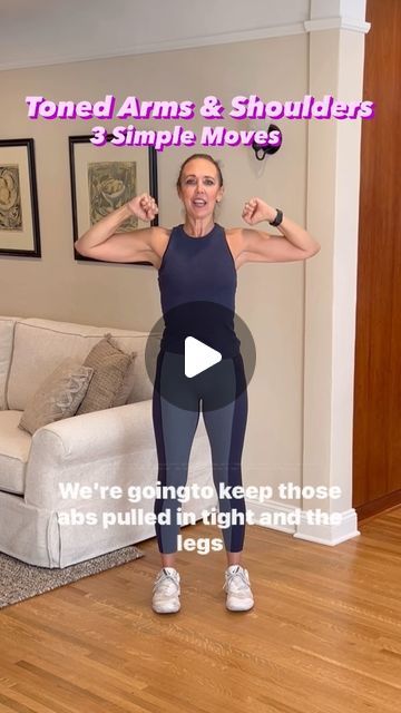 Michelle L’Heureux Wilson on Instagram: "Perfect for beginners-no weights-3 simple moves-get toned arms and shoulders. Count of 30 for each move. Make sure and stretch your arms when done. #armsandshoulders #upperbodyworkoutsforwomen #tonedarms #beginnerworkout #womensfitness #womensfitnessmotivation  #fitover40mom #fitover50women #fitover60women #athomeworkouts #youcandoit #believeinyourself" Best Way To Tone Arms Fast, Exercises For Upper Arms, Upper Arm Exercises For Women Over 50, Hands Workout For Women, How To Tone Arms Quickly, Arms Exercises Women, Simple Arm Workouts, No Weight Arm Workout, Easy Arm Workout Women