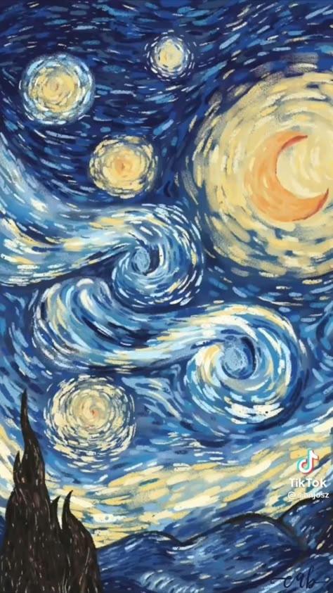 فنسنت فان جوخ, Starry Night Wallpaper, Arte Van Gogh, Abstract Wallpaper Design, Deco Poster, The Starry Night, Van Gogh Art, Starry Night Van Gogh, Art Deco Posters