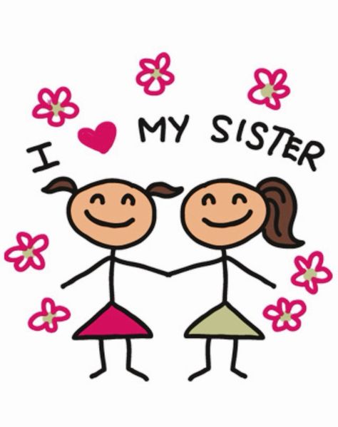 Sister Images, Sister Wallpaper, Good Morning Sister Quotes, Sister Art, Sisters Drawing, Special Friend Quotes, Happy Day Quotes, Stick People, Good Morning Greeting Cards