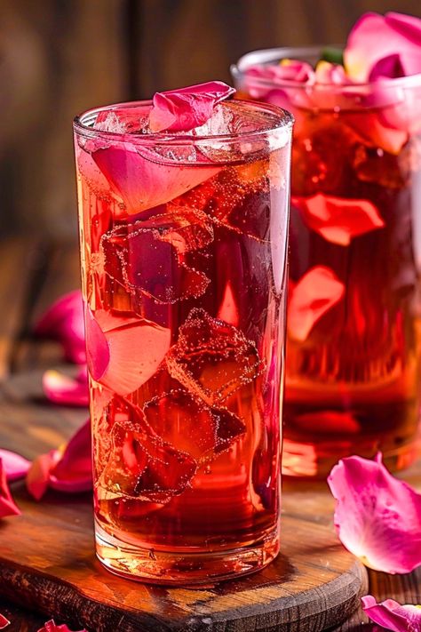 Homemade Rose Petal Tea - Sip of Elegance! Poppy Drink, Rose Drinks, Jasmine Milk Tea Recipe, Green Tea With Milk, Moroccan Mint Tea Recipe, Rose Petal Tea, Milk Thistle Tea, Mint Tea Recipe, Healthy Teas Recipes