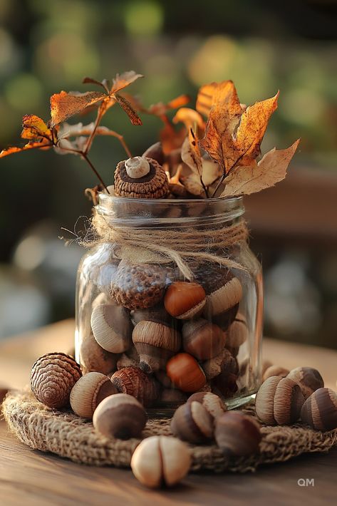 Check Out These Unique Fall Decor Ideas That Wow Centerpieces Using Mason Jars, Pumpkins And Candles, Picnic Fall, Unique Fall Decor, Simple Fall Decor, Rustic Arrangements, Cheap Fall Decor, Fall Party Decorations, Candle Design