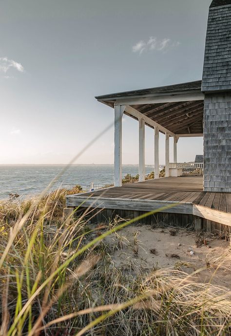 Cape Cod Porch In Winter Light | Stocksy United by Raymond Forbes Photography #stockphoto #stockphotography #capecodtravel #capecod #massachusetts #newEngland #NewEnglandtravel #fall #autumn #porch #beachcottage #cottage #capecodporch #landscape #seascape Coastal Autumn, Cape Cod Fall, Cape Cod Summer Aesthetic, Cape Cod Aesthetic, Beach House Aesthetic, Carolina Do Norte, Cottage By The Sea, House By The Sea, Coastal Life