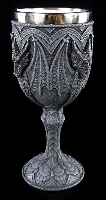 - Height: 17,5 cm - Diam.: 6,5 cm - Material: Cold Cast Resin / Stainless Steel Dragon Goblet, Dragon Medieval, Dragon Flying, Dark Dragon, Dungeons And Dragons Gifts, Gothic Dragon, Medieval Party, Medieval Dragon, Medieval Gothic