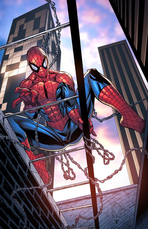 Spider-Man - Pencils by Marat Mychaels, Ink by Don Ho, & Color by Juan Fernandez Joe Quesada, Ultimate Spider Man, Univers Marvel, Spectacular Spider Man, Spiderman Artwork, Hero 3, Ultimate Spiderman, Superhero Wallpaper, Amazing Spider Man