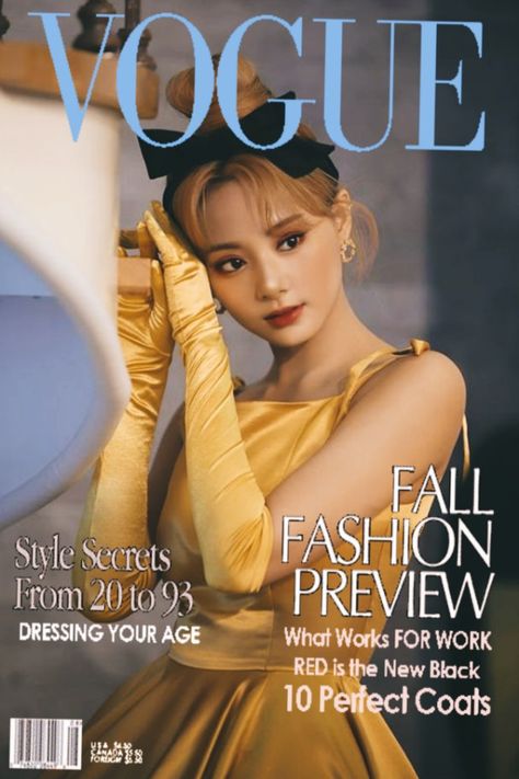 Kpop Vogue Cover, Tzuyu Edit, Vogue Edit, Vogue Poster, Magazine Design Cover, Cover Of Vogue, Cool Magazine, T Magazine, Vogue Beauty