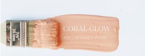 Benjamin Moore coral glow paint color Benjamin Moore Coral Colors, Pale Coral Paint, Coral Front Doors, Coral Paint Colors, Fancy Farmhouse, Inviting Interiors, Grandma Cottage, Farmhouse Room, Glow Paint