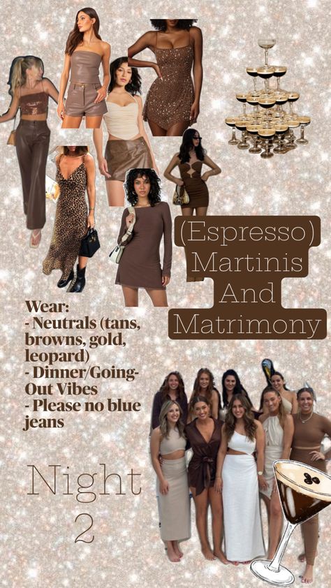 Bachelorette party outfit theme Bachelorette Party Outfit Themes, Bachelorette Outfit Themes, Coachella Birthday, Martini Party, Miami Bachelorette Party, Bachelorette Inspo, Espresso Martinis, Bachelorette Bachelor Party, Bridal Theme