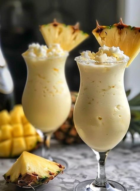 Tasty Recipes - Hands down, when we are in a party mood,... Easy Pina Colada Recipe, Piña Colada Recipe, Pineapple Lemonade Punch, Frozen Pina Colada, Virgin Pina Colada, Lemonade Punch, Pina Colada Recipe, Ginger Lemonade, Pineapple Lemonade