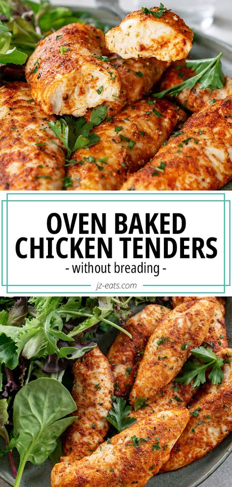 Easy Healthy Chicken Tenderloin Recipes, Essen, Easy Oven Chicken Recipes Healthy, Bakes Chicken Tenders, Chicken Oven Meals, Best Baked Chicken Tenderloins, Healthy Oven Chicken Recipes, Chicken Tenderloins In The Oven, Baked Tenders Chicken