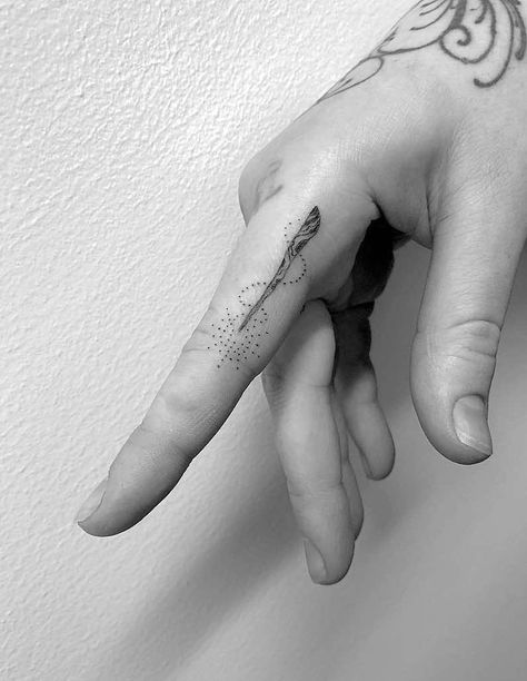 Magic Wand Tattoo by Winter Stone Best Finger Tattoos, Harry Tattoos, Wand Tattoo, Hp Tattoo, Tattoos Infinity, Finger Tattoo For Women, Magic Tattoo, Harry Potter Tattoos, Latest Tattoos